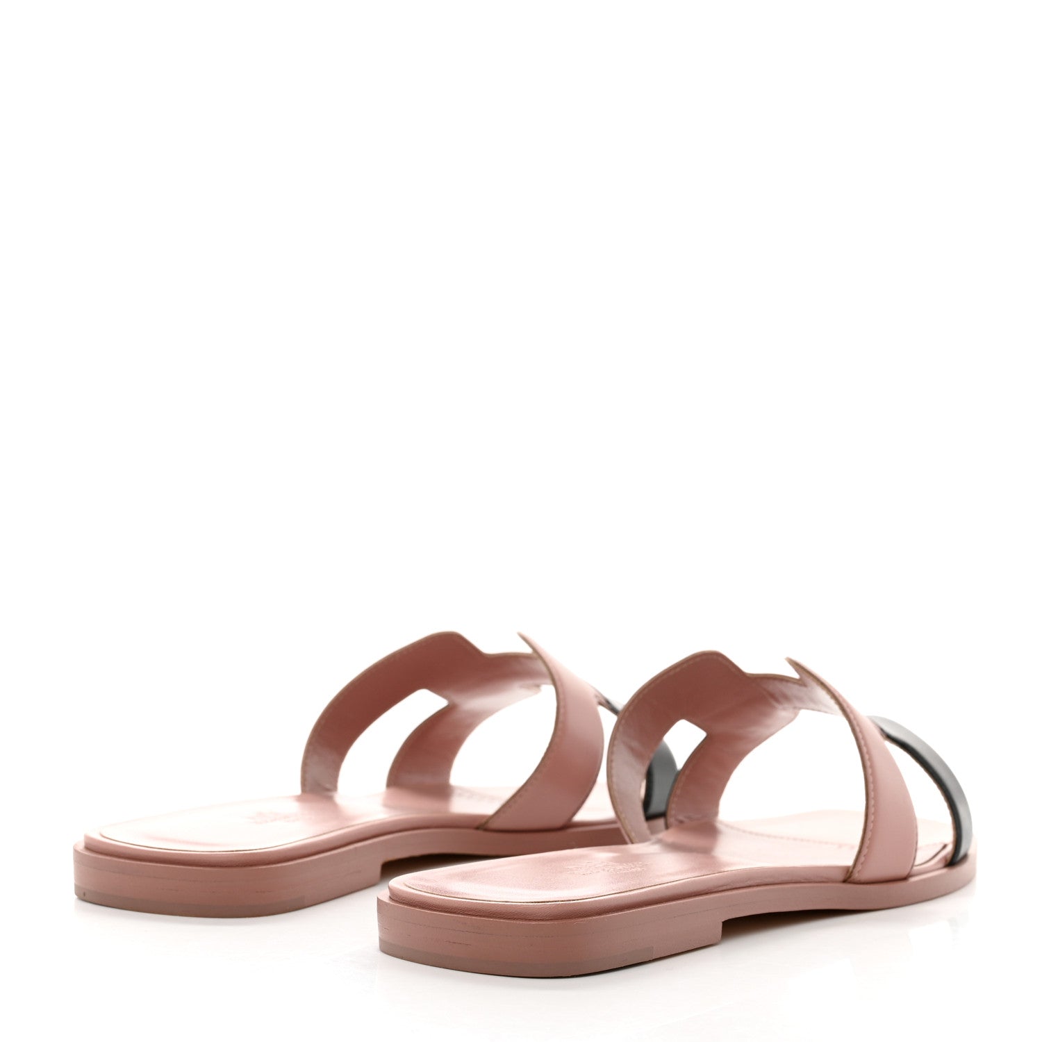 Hermes Box Calfskin Oran Sandals 39 Black Vieux Rose 4 of 8