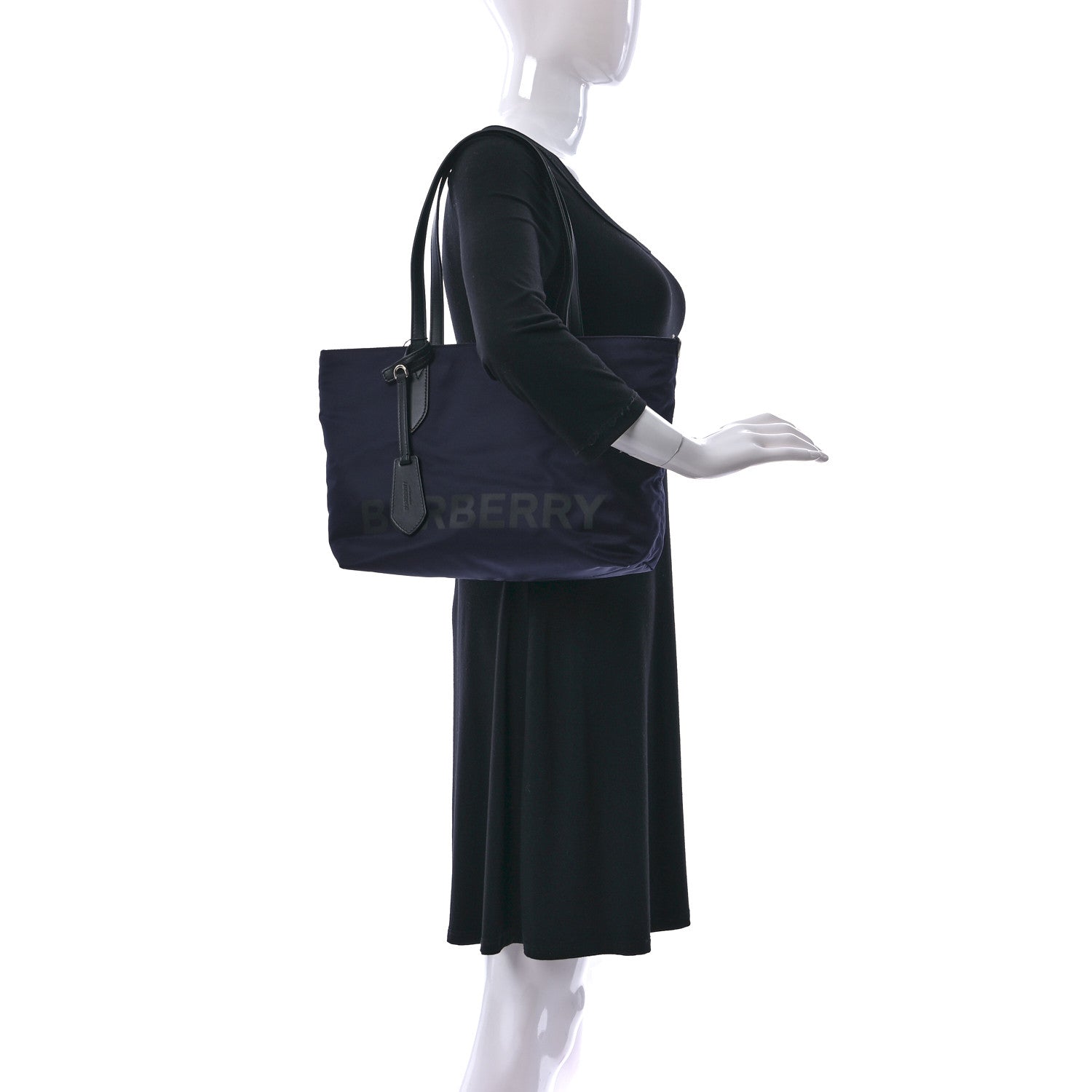 Burberry Nylon Logo Small Ardwell Tote Navy 2 of 8