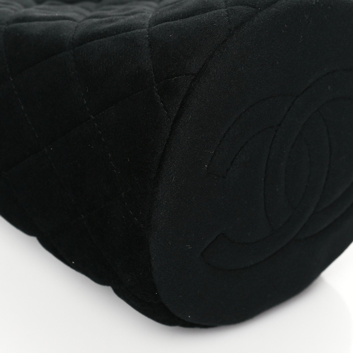 Chanel Velvet Quilted Pearl Crush Drawstring Bag Black 10 of 11