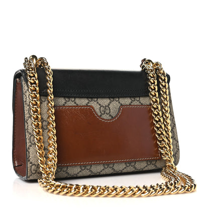 Gucci GG Supreme Monogram Calfskin Small Padlock Shoulder Bag Beige Black Cuir 3 of 11