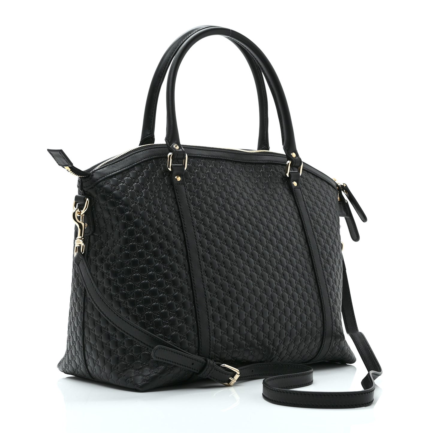 Soft Microguccissima Dome Satchel Black