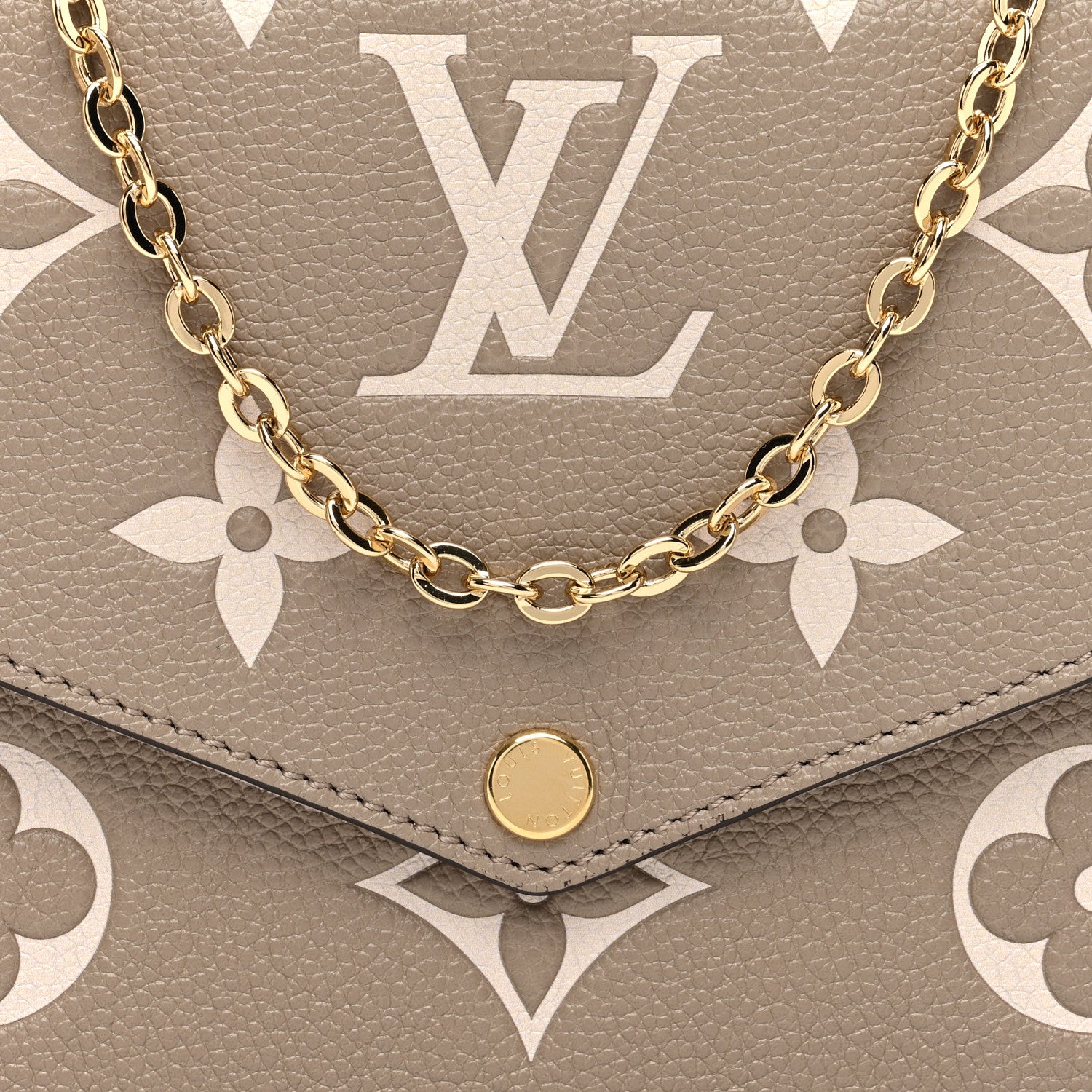 Louis Vuitton Empreinte Monogram Giant Felicie Pochette Tourterelle Creme 8 of 10