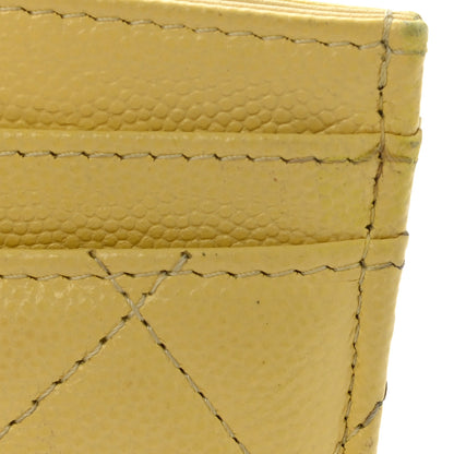 Chanel Caviar Quilted Card Holder Yellow 14 of 15