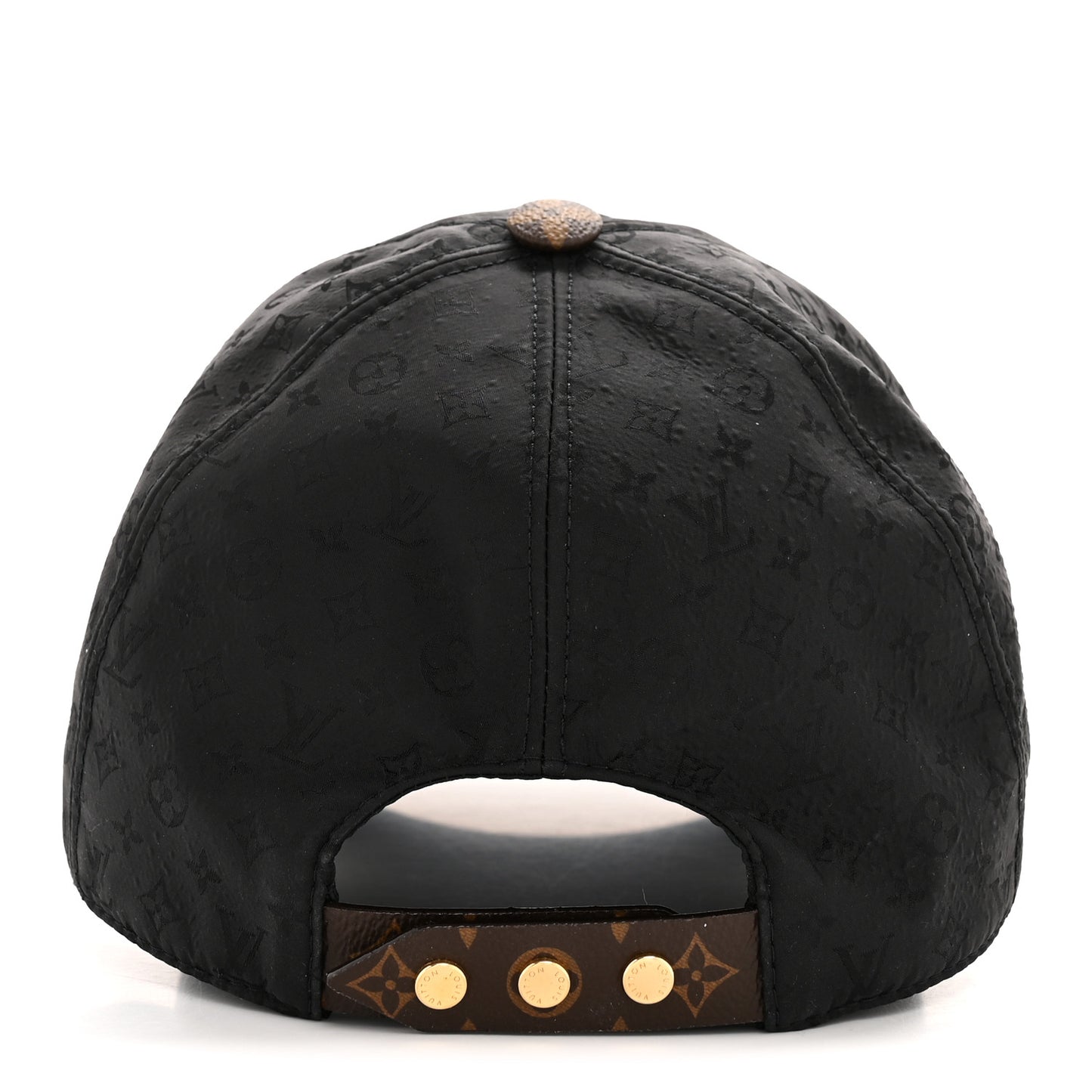 Polyester Silk Monogram Cap Ou Pas Cap Mini L Black