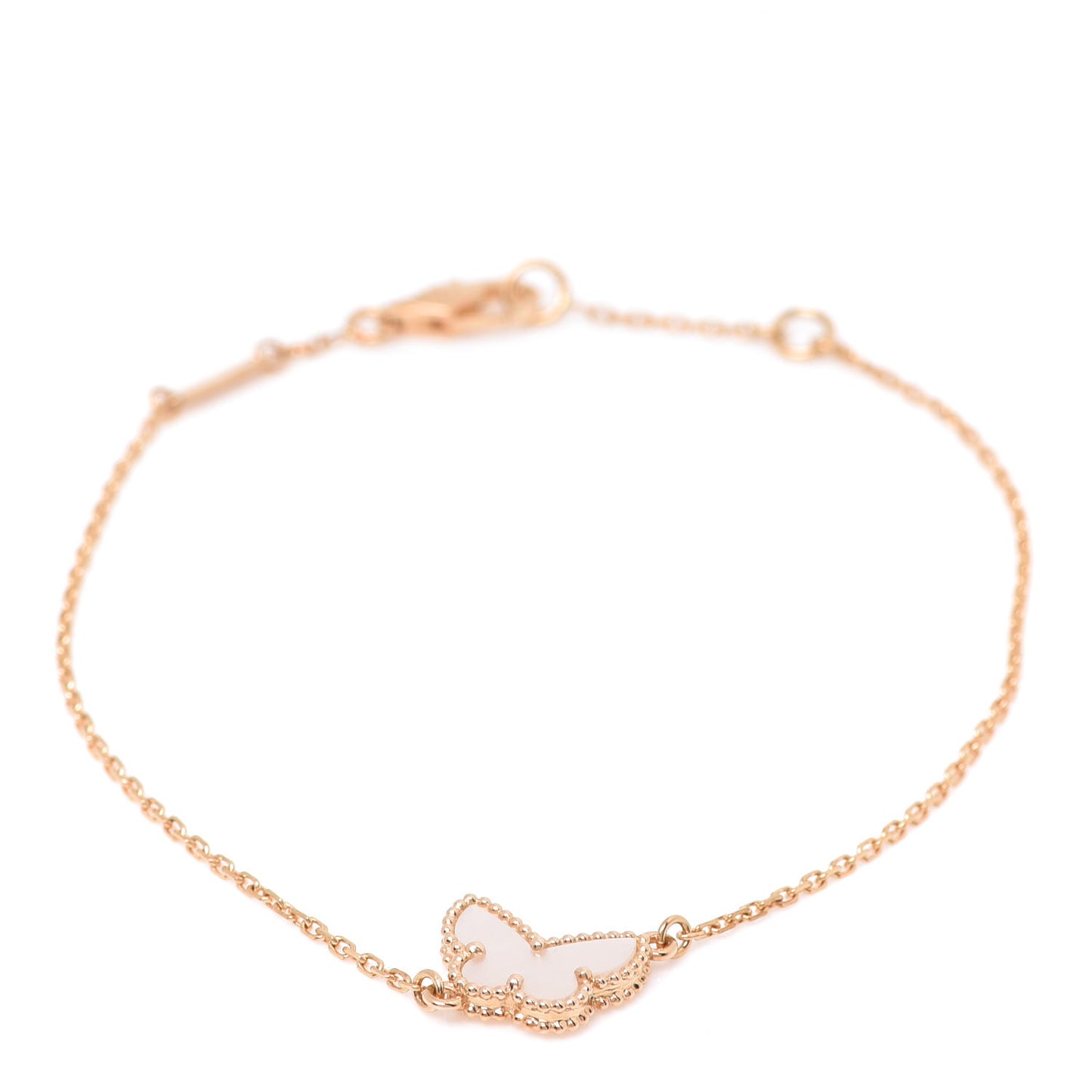 18K Yellow Gold Mother of Pearl Sweet Alhambra Butterfly Bracelet