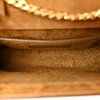 Saint Laurent Suede Fringe Small Monogram Satchel Light Ocre 5 of 9