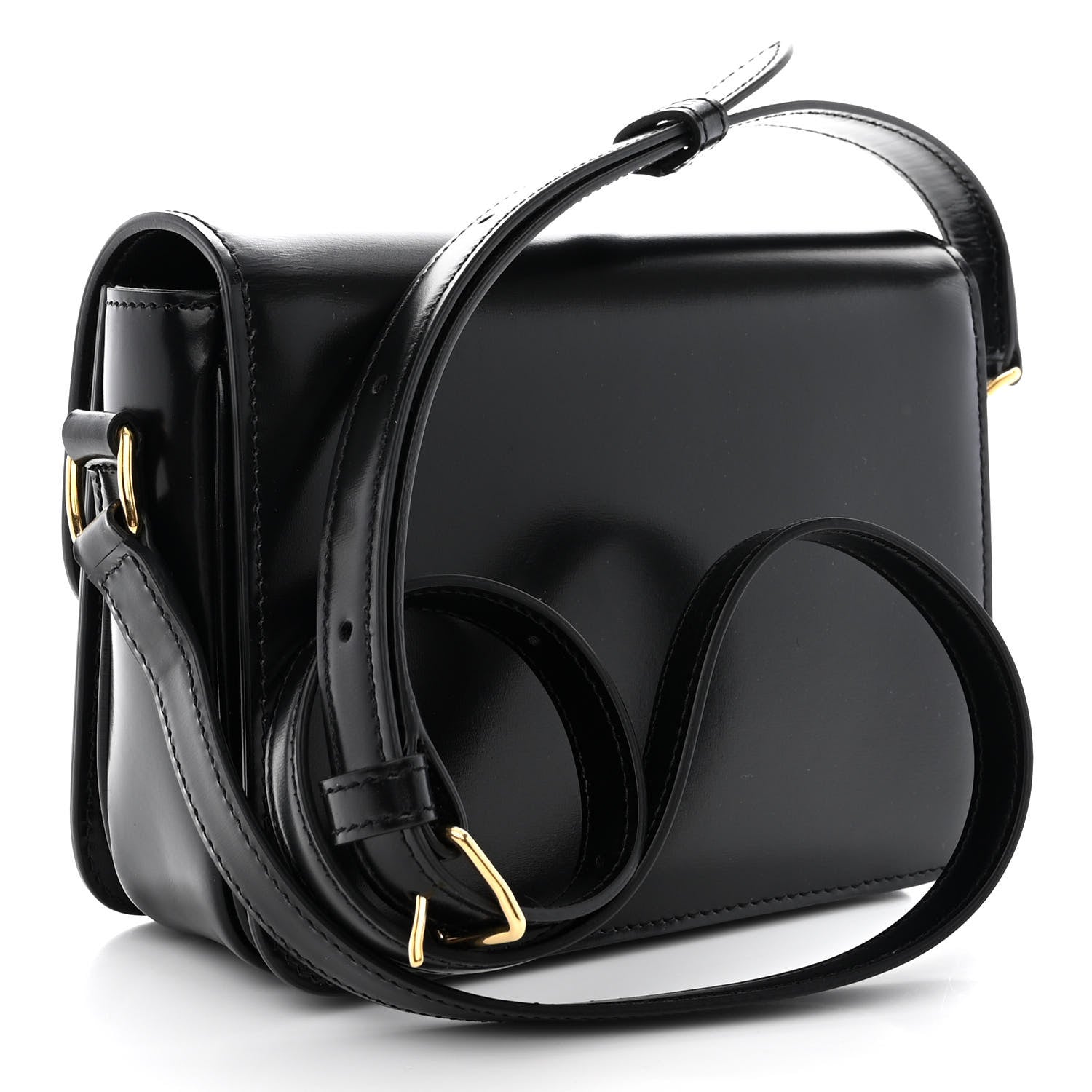 Celine Shiny Calfskin Teen Triomphe Black 3 of 12