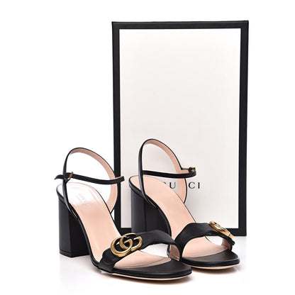 Gucci Lifford Calfskin GG Marmont Ankle Wrap 75mm Sandals 41 Black 8 of 8