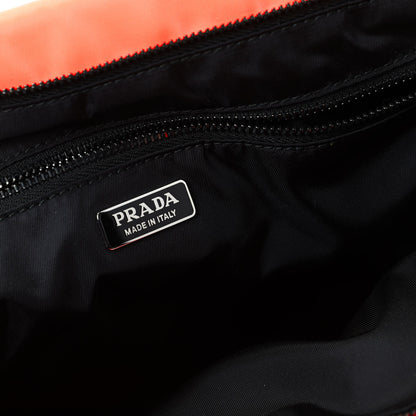 Prada Tessuto Nylon Soft Padded Medium Chain Clutch Bag Arancio Fluo 8 of 10