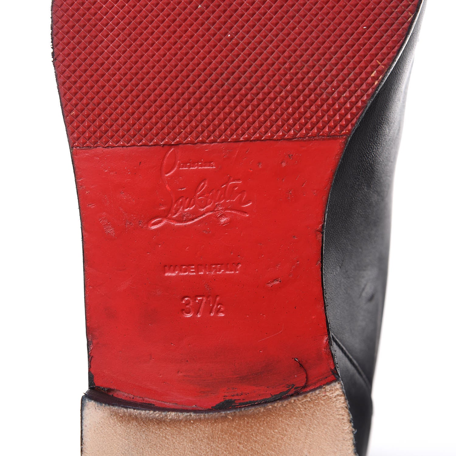 Christian Louboutin Matte Calfskin Foresta Knee High Wedge Boots 37.5 Black 6 of 16