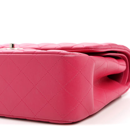 Chanel Lambskin Quilted Jumbo Double Flap Dark Pink 9 of 9