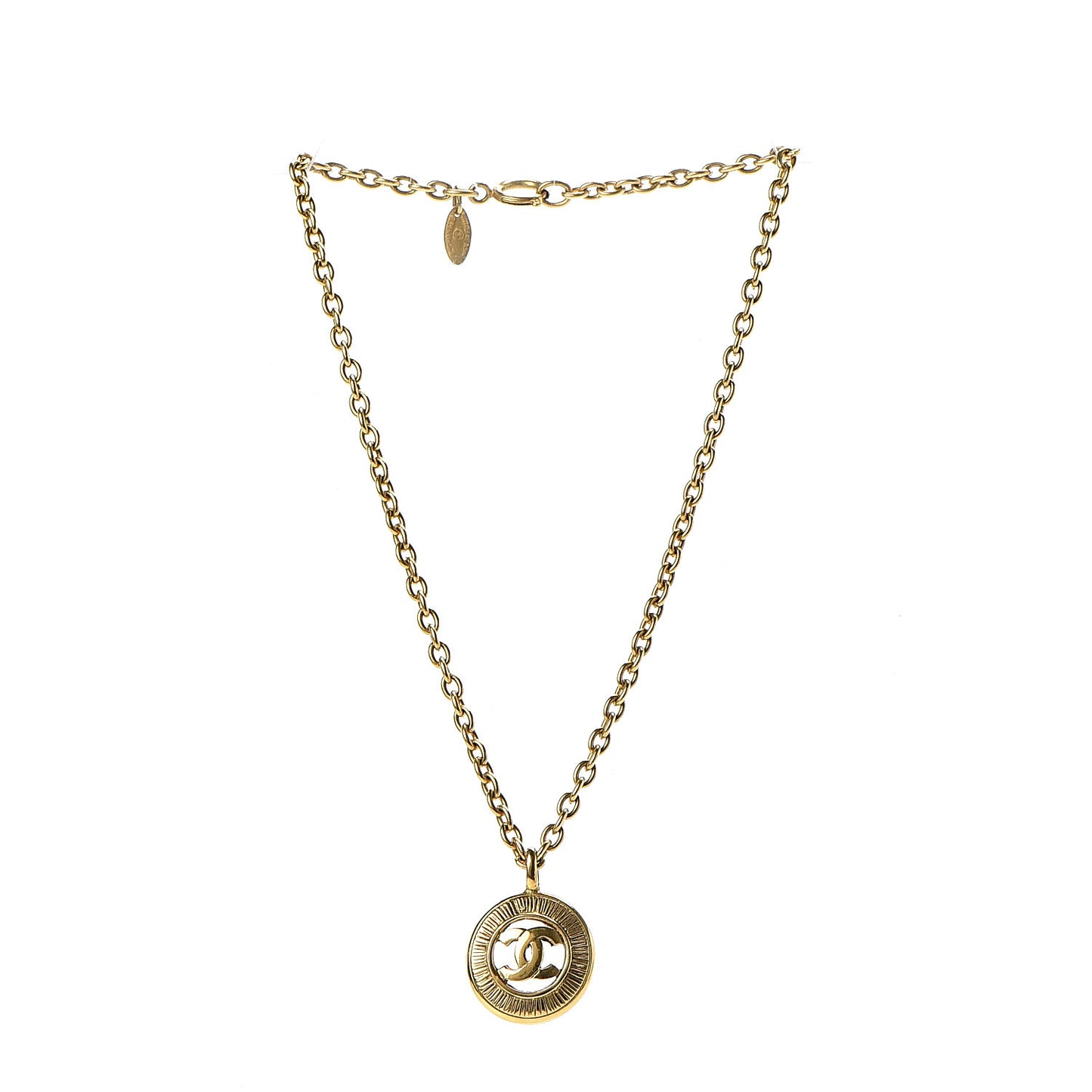 CC Medallion Chain Necklace Gold