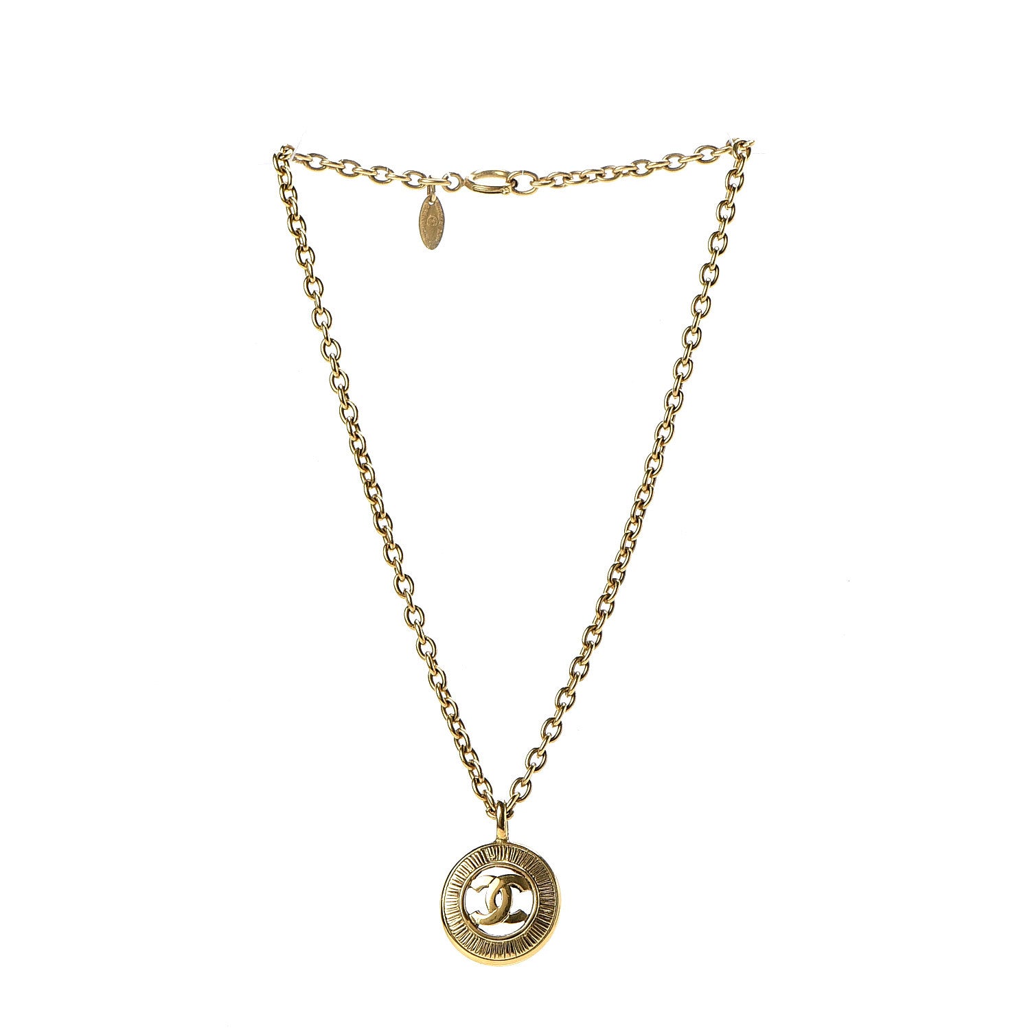 Chanel CC Medallion Chain Necklace Gold 3 of 5