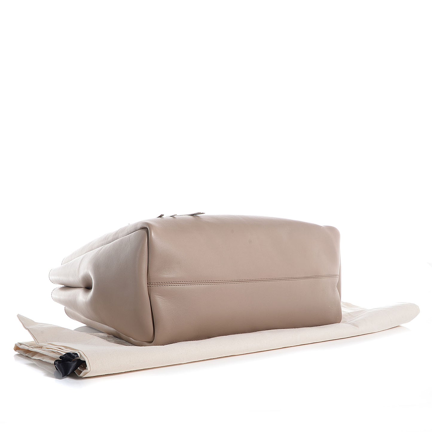 Calfskin Fringe Shopping Tote Beige