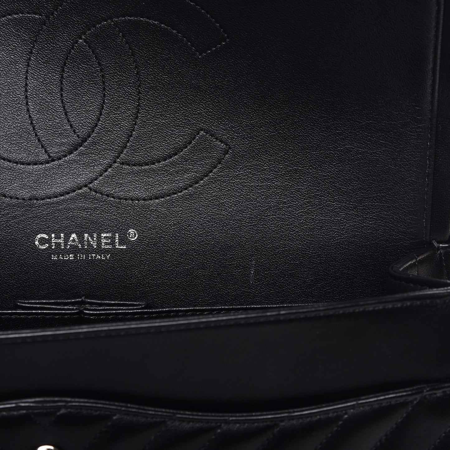 Lambskin Chevron Quilted Jumbo Double Flap So Black