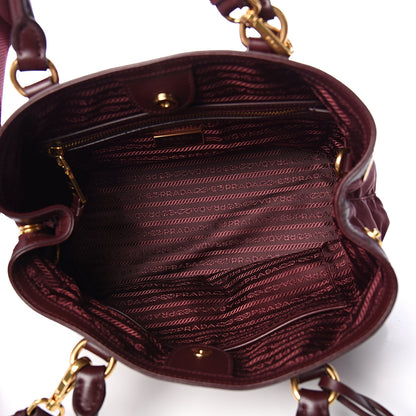 Prada Tessuto Nylon Soft Calf Small Tote Granato 4 of 8