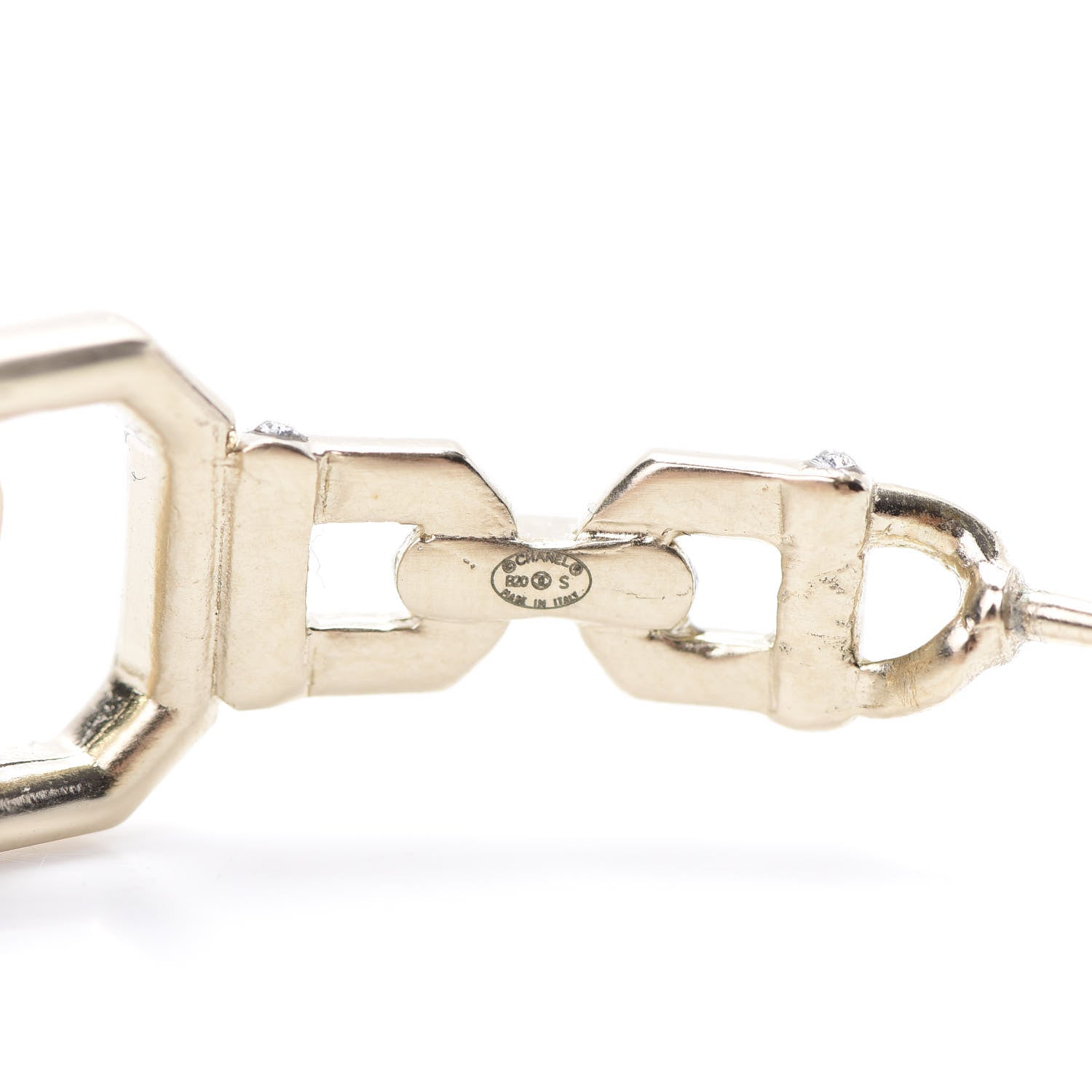 Chanel Crystal CC Vendome Hoop Earrings Gold 4 of 5