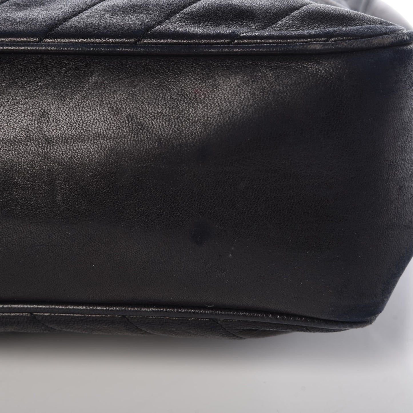 Lambskin Chevron Quilted Tote Black