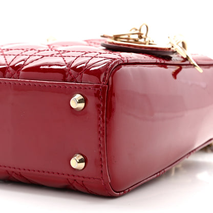 Christian Dior Patent Cannage Mini Lady Dior Red 10 of 10