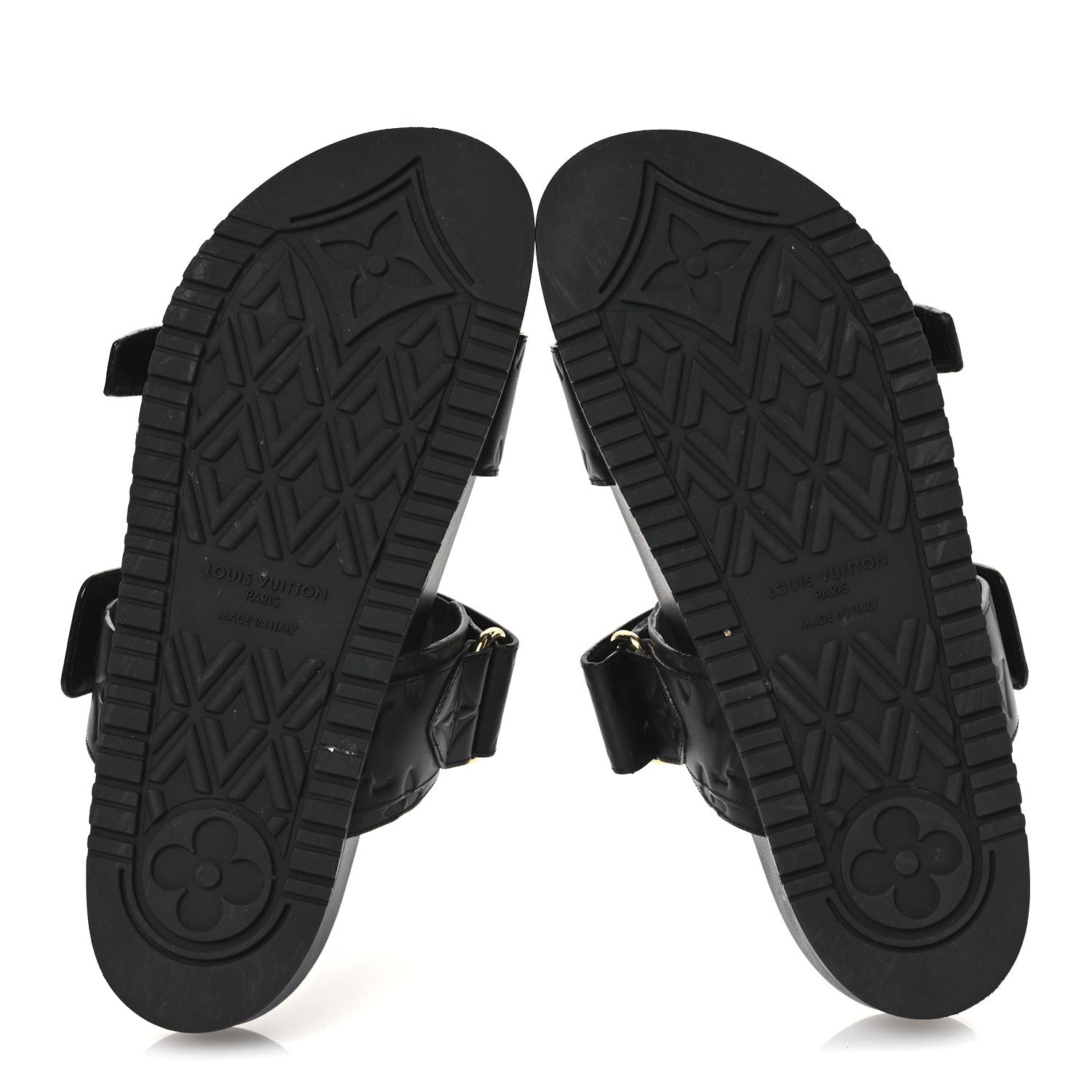 Louis Vuitton Lambskin Embossed Monogram Bom Dia Flat Mule Sandals 38 Black 8 of 13