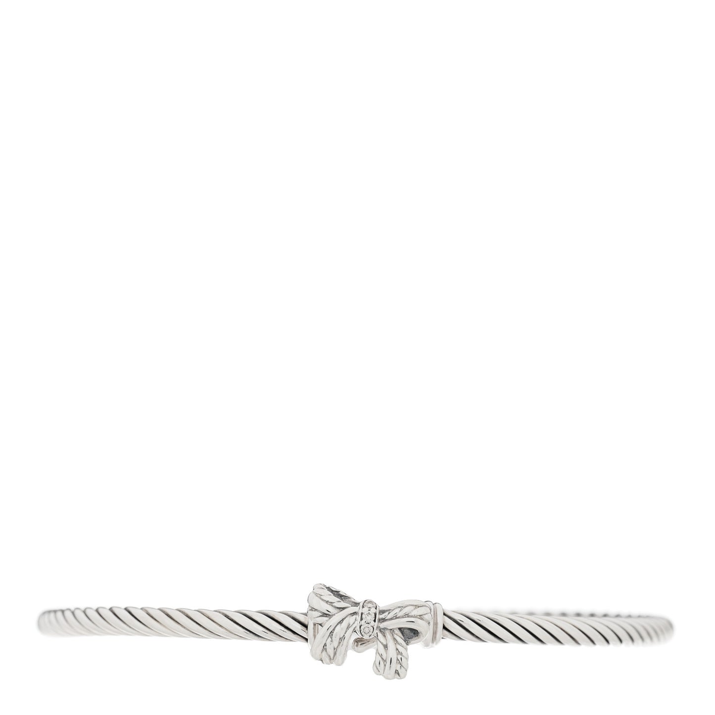 Sterling Silver Diamond Bow Cable Collectibles Bracelet
