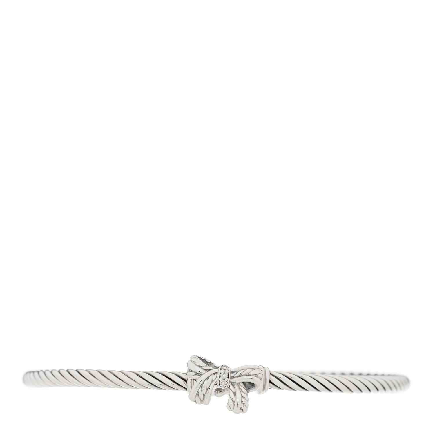 David Yurman Sterling Silver Diamond Bow Cable Collectibles Bracelet 1 of 3