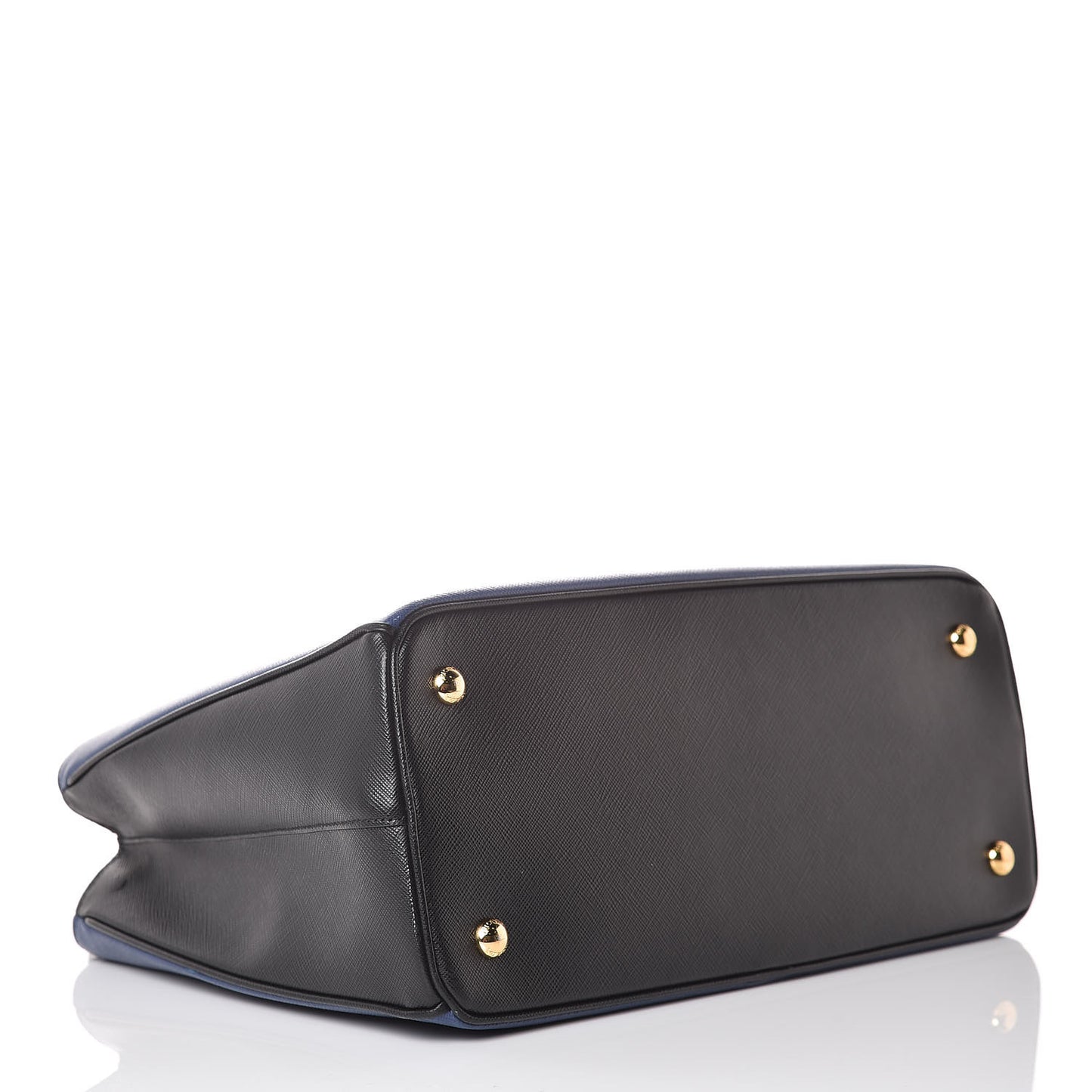Saffiano Lux Bi-Color Medium Tote Bluette Black