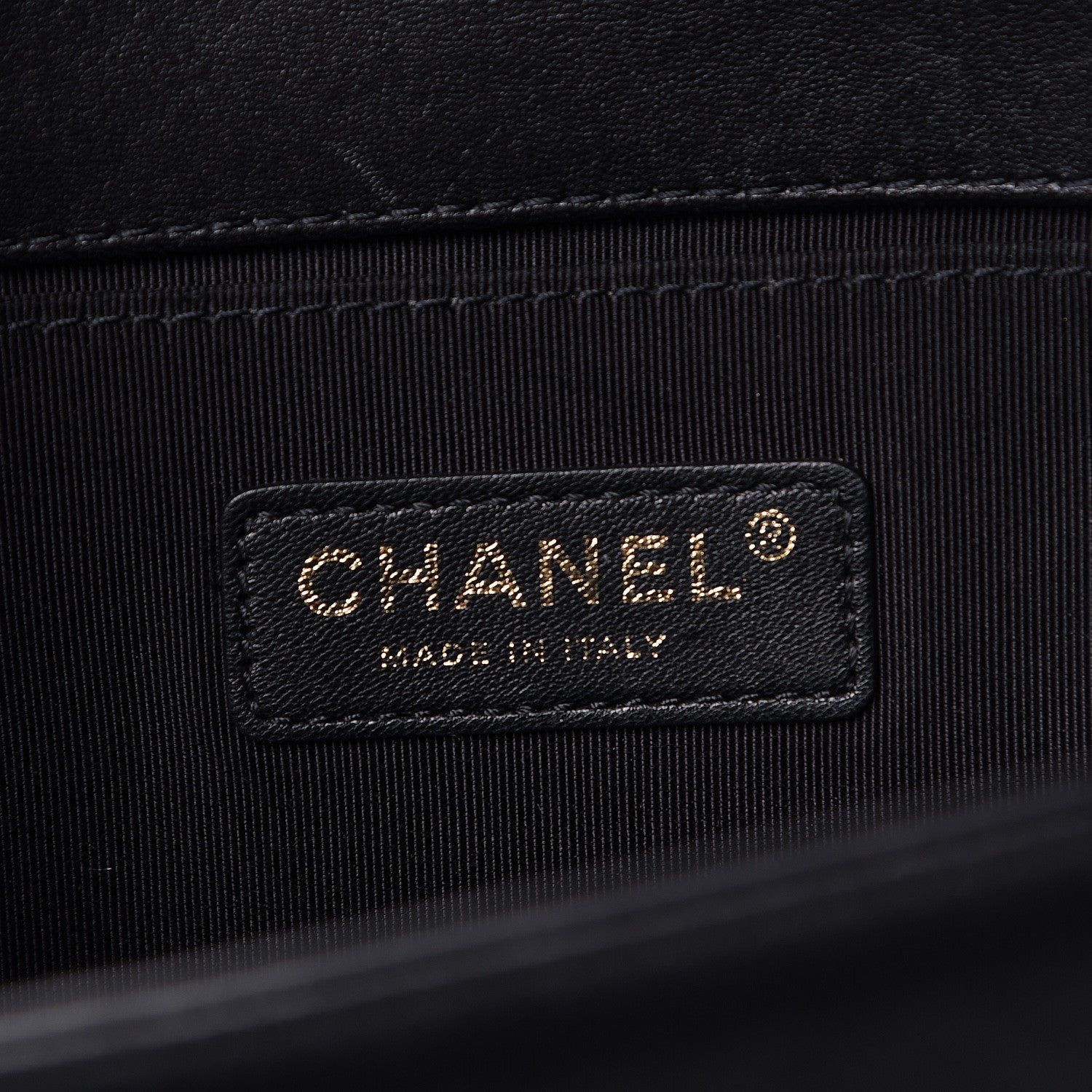 Chanel Lambskin Quilted Crest Embellished Medium Boy Flap Black White Blue 6 of 15