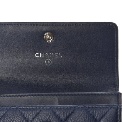 Chanel Calfskin Quilted Boy Flap Card Holder Wallet Blue 6 of 9