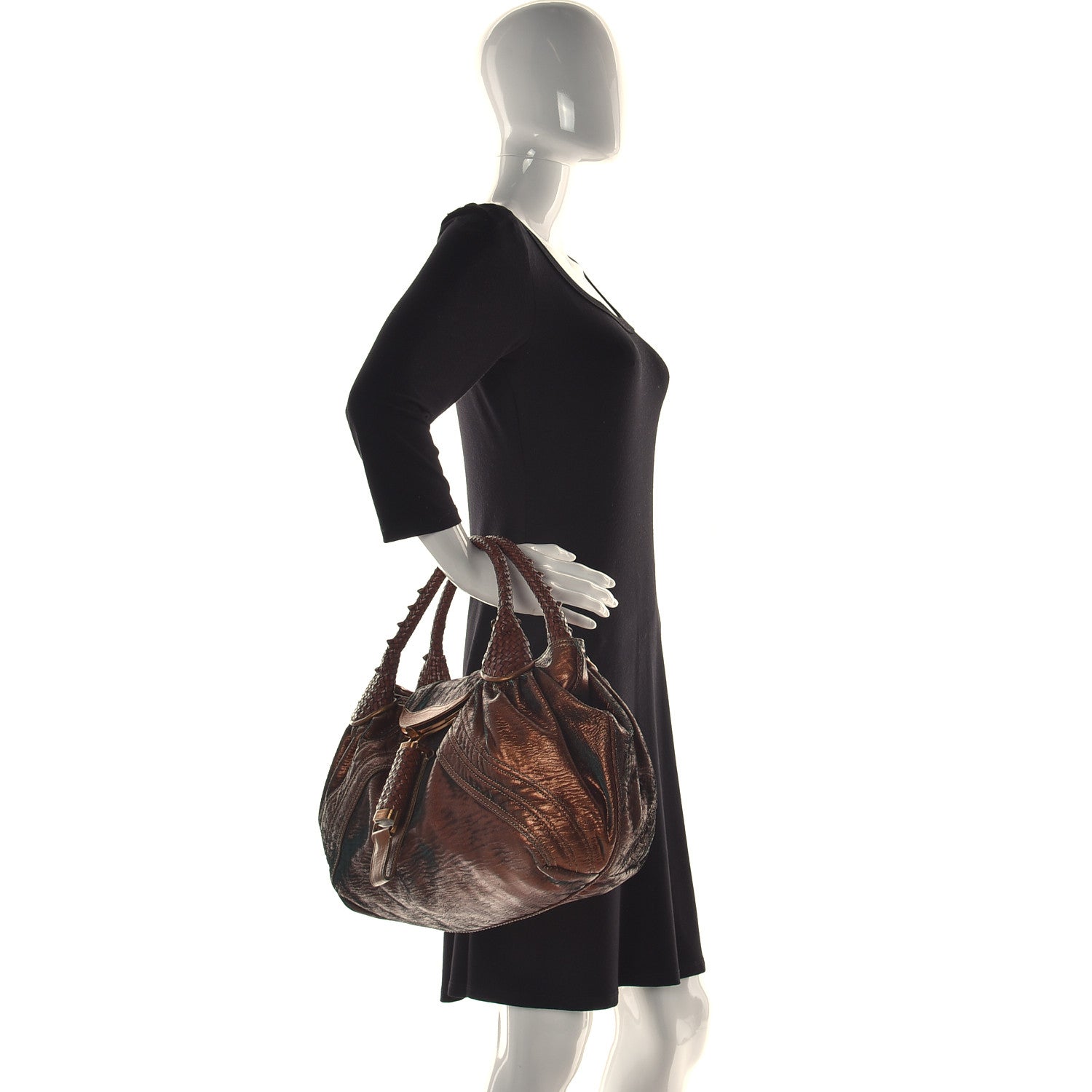 Fendi Nappa Fortuny Hologram Spy Tobacco Oro Ambrato 4 of 20