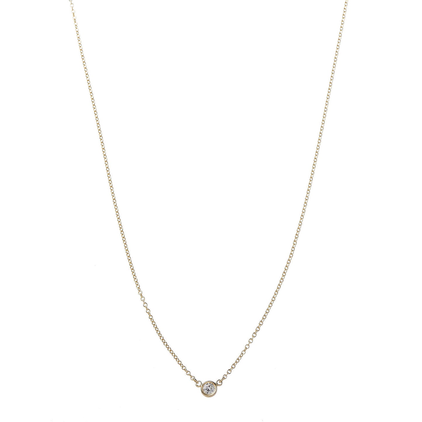 18K Yellow Gold Diamond .07ct Elsa Peretti Diamonds by the Yard Pendant Necklace