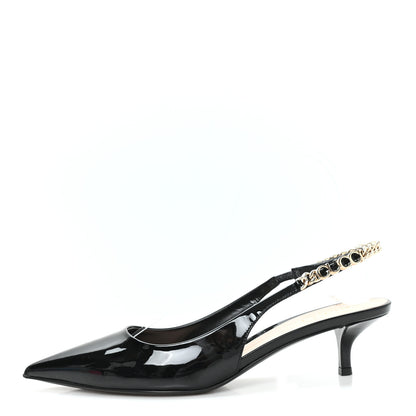 Gucci Patent Signoria 35mm Slingback Pumps 36 Black 1 of 9