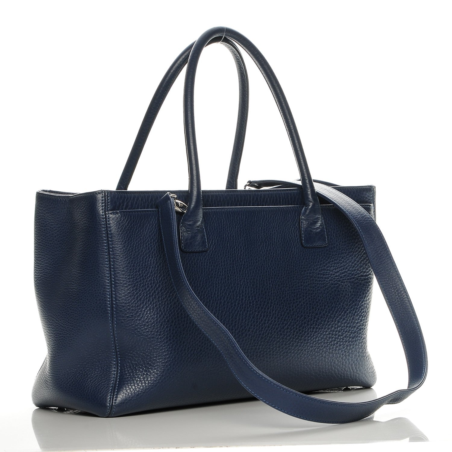 Chanel Calfskin Cerf Executive Shopper Tote Navy Blue 3 of 7