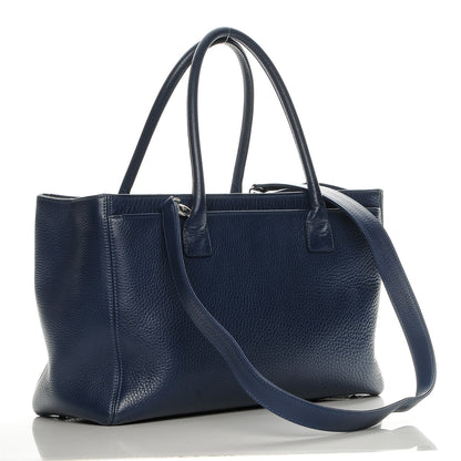 Chanel Calfskin Cerf Executive Shopper Tote Navy Blue 3 of 7