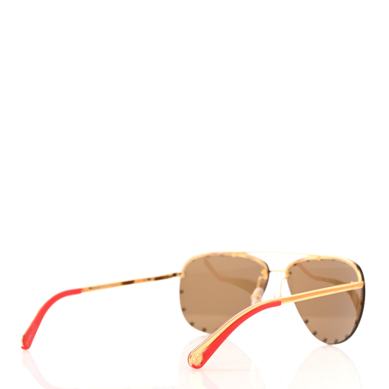 Louis Vuitton Metal The Party Aviator Sunglasses Z0910U Gold 4 of 8