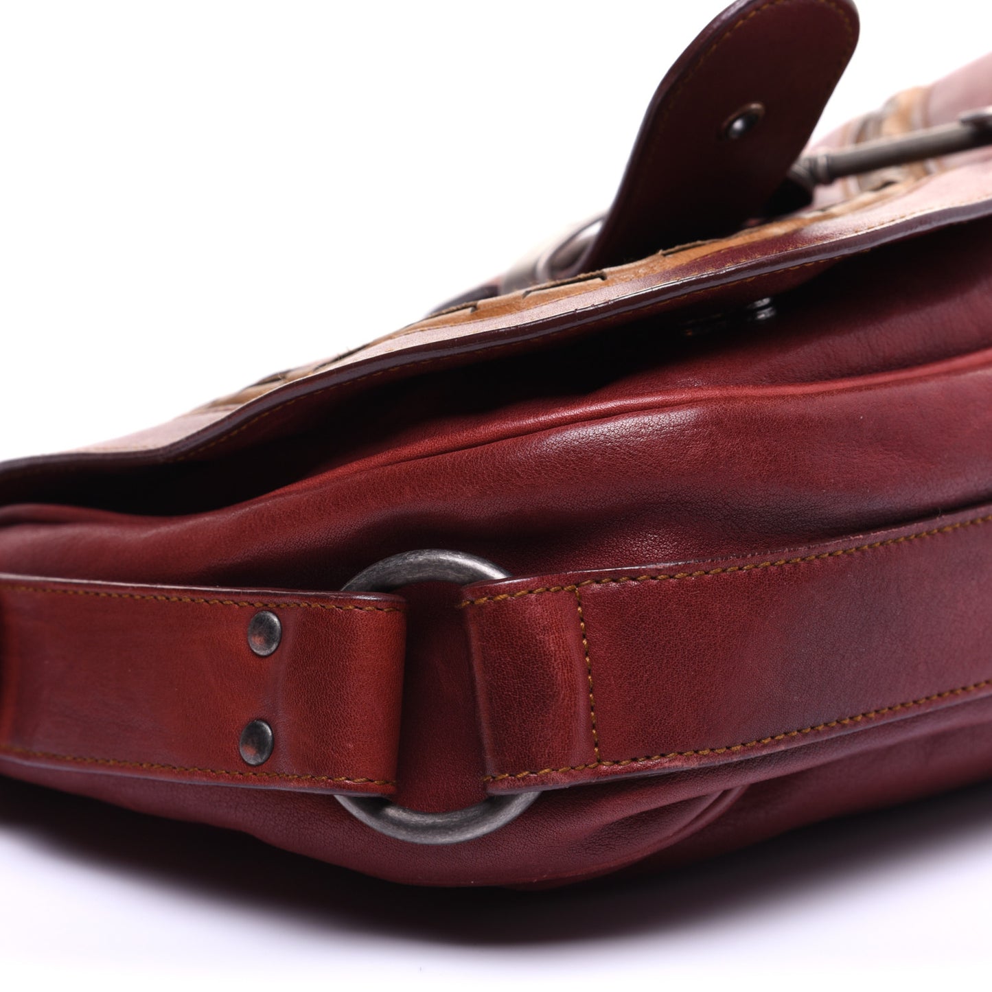 Calfskin Medium Gaucho Double Saddle Red