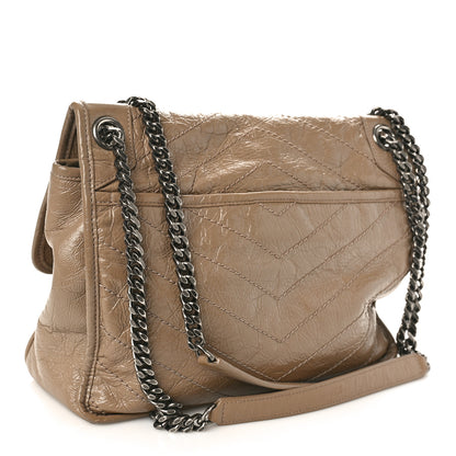 Saint Laurent SAINT LAURENT Crinkled Calfskin Matelasse Monogram Medium Niki Chain Satchel Gold Sand 2 of 8