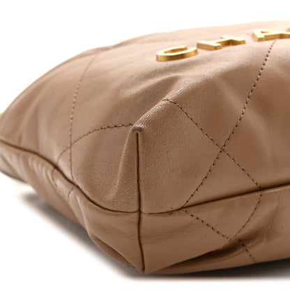 Chanel Shiny Calfskin Quilted Mini Chanel 22 Dark Beige 9 of 11