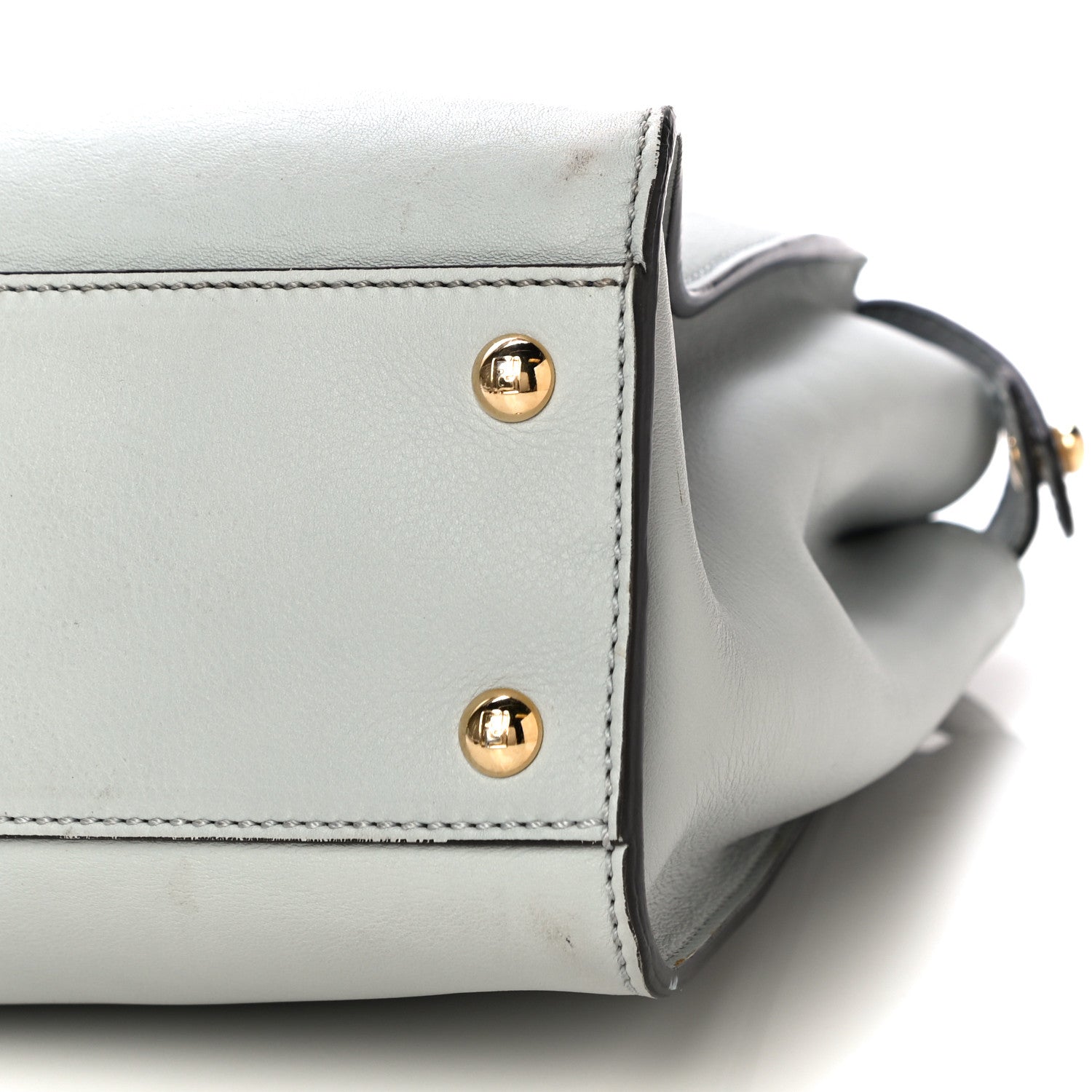 Fendi Vitello Seta Ribbon Medium Peekaboo Iconic Satchel Opale 10 of 11