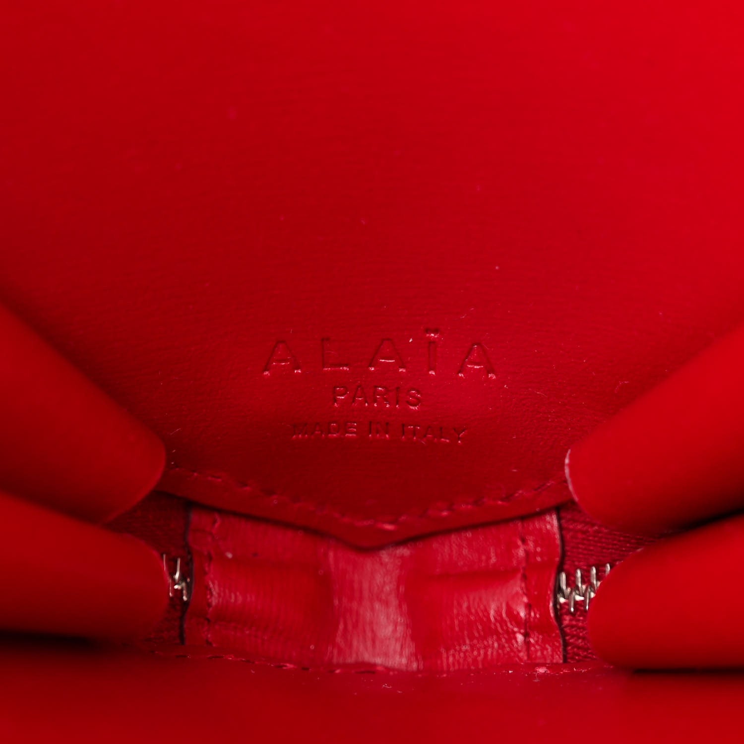 Alaia Lux Calfskin Le Coeur Bag Lacquer Red 6 of 9