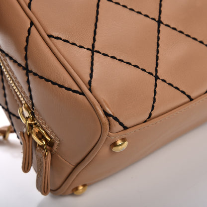 Chanel Calfskin Quilted Wild Stitch Bag Beige 13 of 15