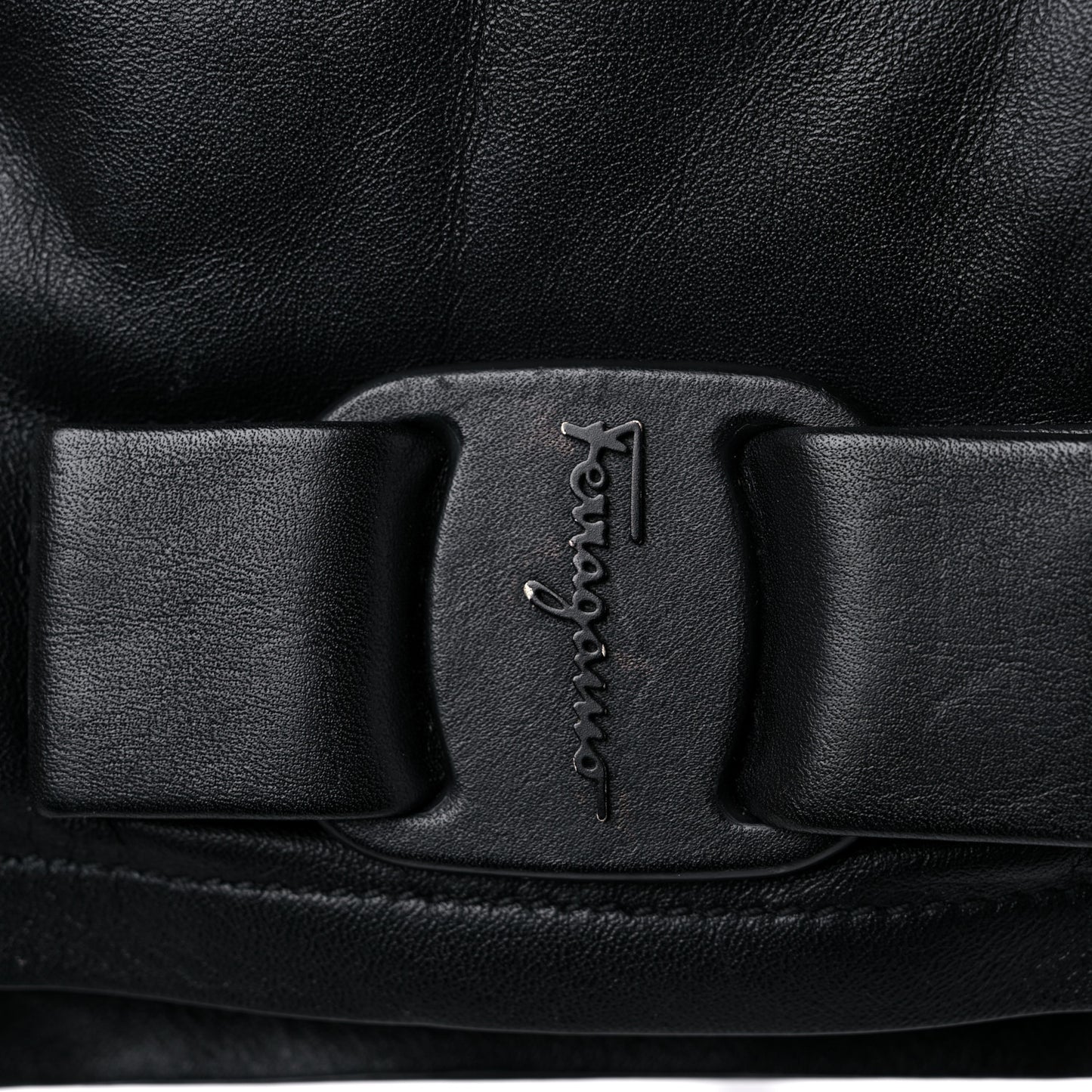 Calfskin Mini Viva Bow Shoulder Bag Black