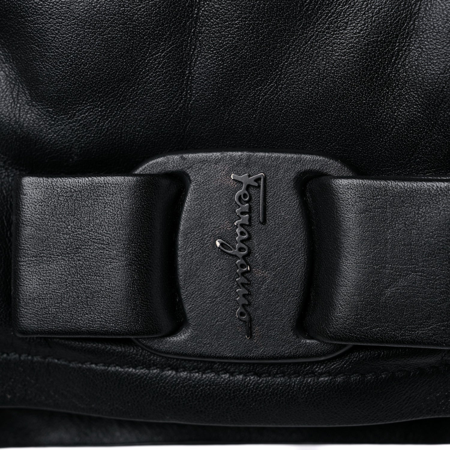 Salvatore Ferragamo Calfskin Mini Viva Bow Shoulder Bag Black 12 of 12