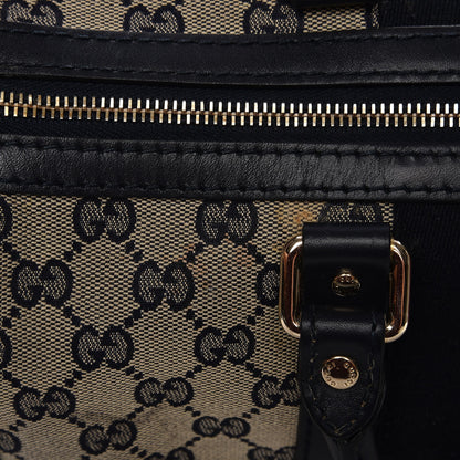 Gucci Monogram Selleria Calfskin Vintage Web Medium Boston Beige Blue 17 of 23
