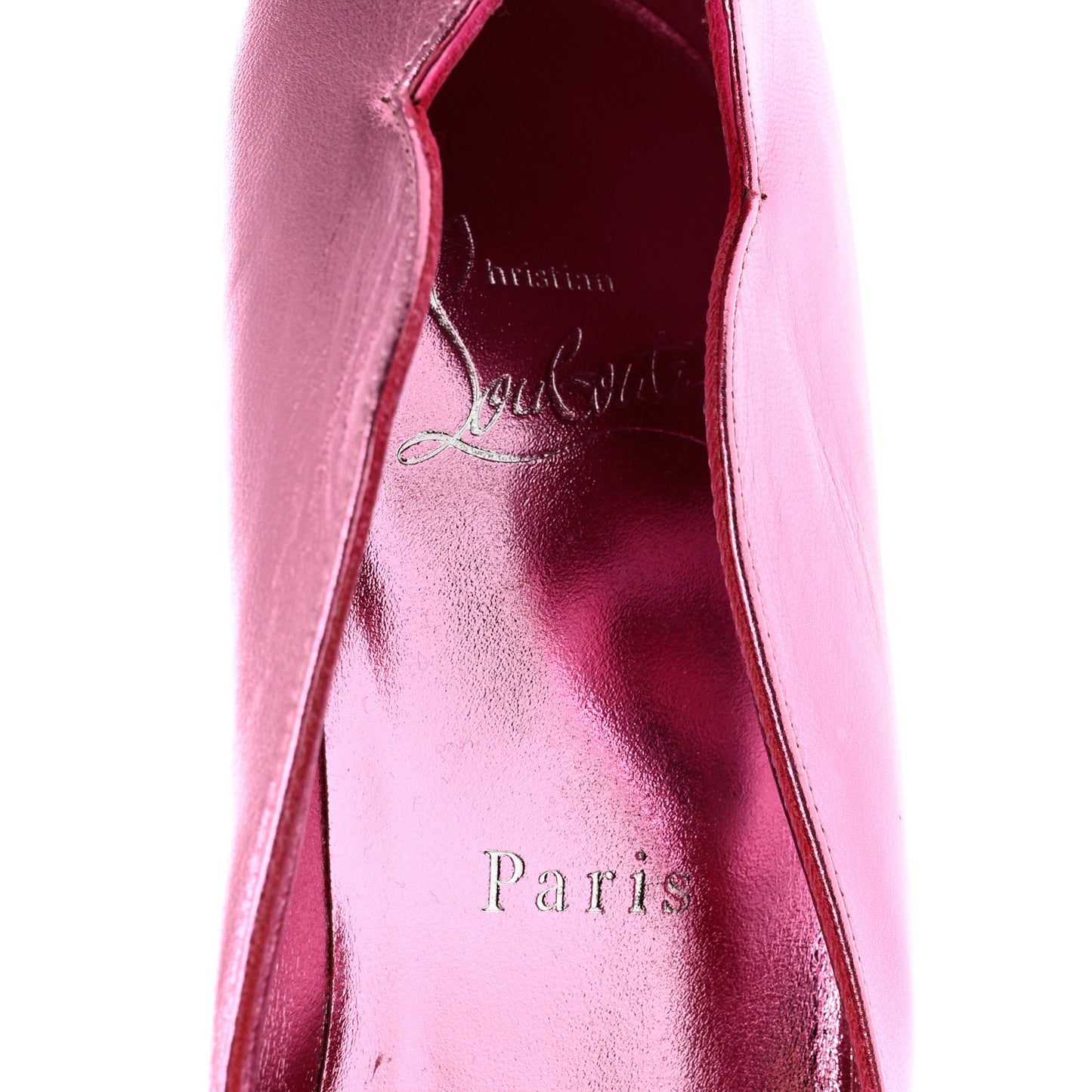 Metallic Calfskin Hot Chick 100 Pumps 38.5 Pink