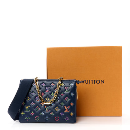Louis Vuitton Lambskin Embossed Monogram LV Garden Coussin PM Navy 12 of 12