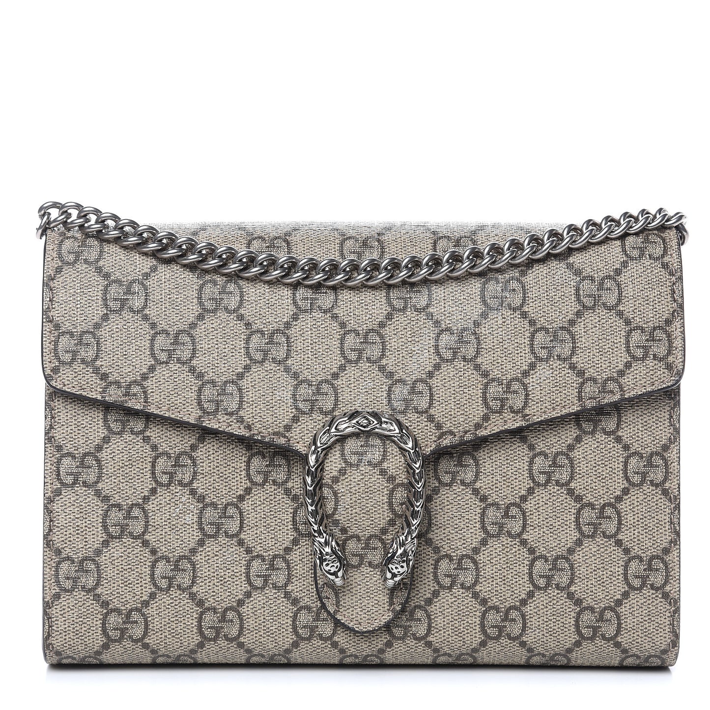 GG Supreme Monogram Mini Dionysus Chain Wallet Beige Taupe