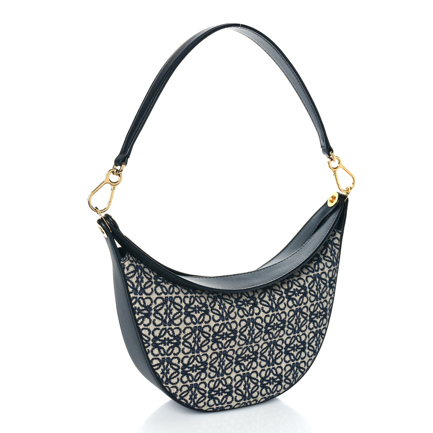 Loewe Jacquard Anagram Calfskin Small Luna Navy Black 3 of 11