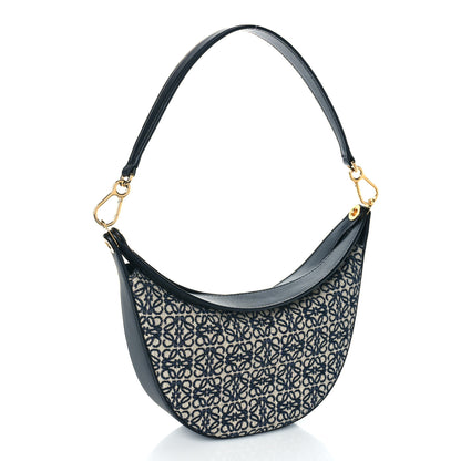 Loewe Jacquard Anagram Calfskin Small Luna Navy Black 3 of 11