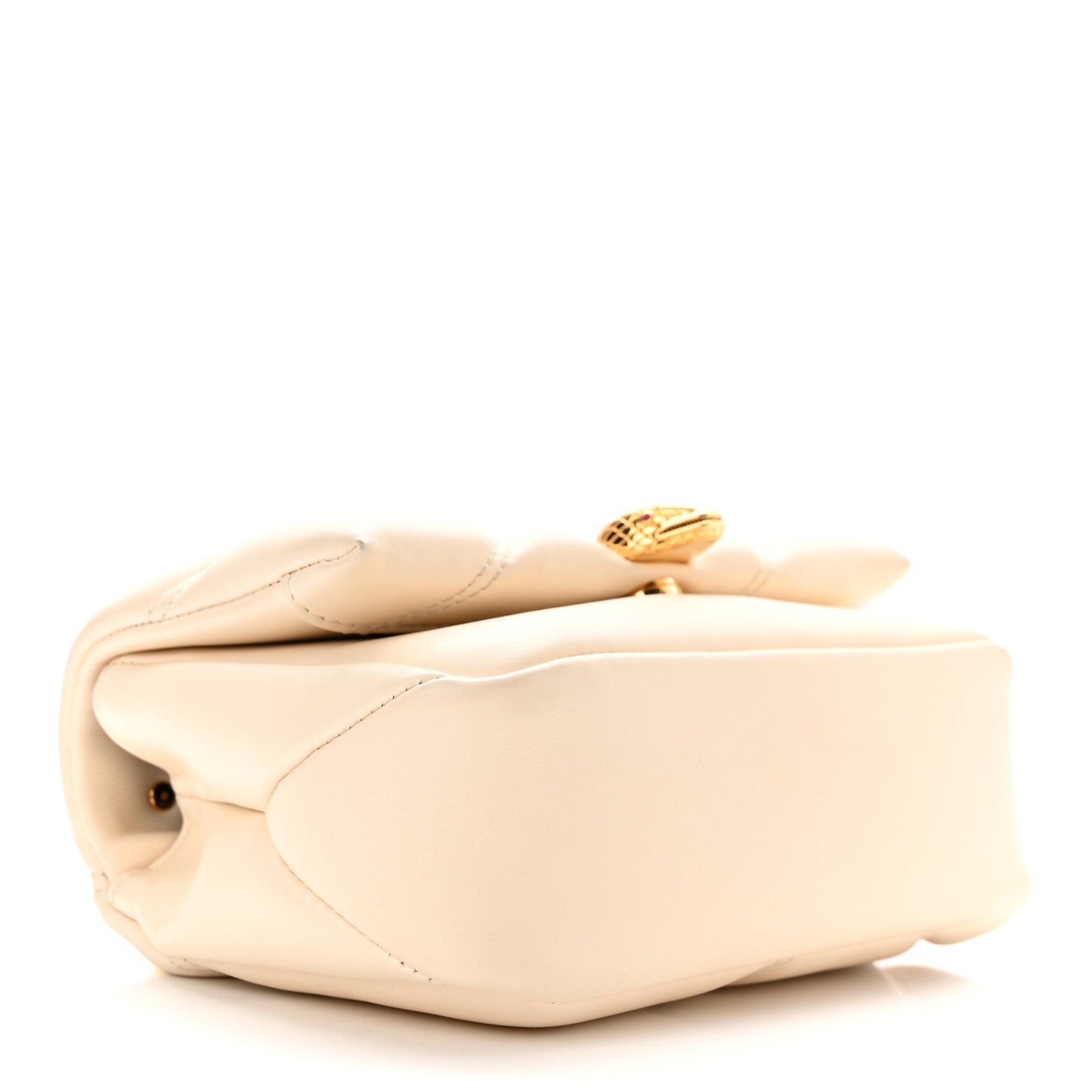 Calfskin Matelasse Mini Serpenti Cabochon Crossbody Bag Ivory Opal